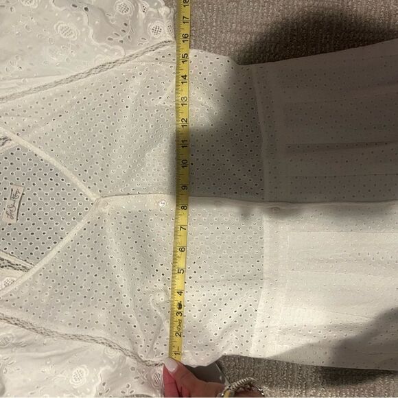 LOVESHACKFANCY Jodie Eyelet Ruffle White Dress $695 Size 4 Button Down - Picture 16 of 16